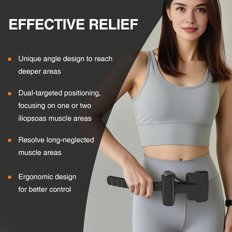 Telyora Psoas Release Tool-Hip Hook Psoas Muscle Release Tool Fully Adjustable for Iliacus,Waist Pain Sciatica,Back&Posture Relief,Hip Flexor Release Tool and Trigger Point Massage Tool - Image 5